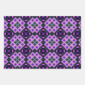 Lila und rosa geometrisches Diamantmuster Geschenkpapier Set (Vorderseite)