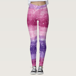 Lila und rosa gesprenkelt leggings