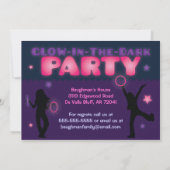 Lila und rosa Glühen in der dunklen Party Einladun Einladung (Rückseite)