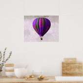 Lila und rosa Heißluftballon Poster (Küche)