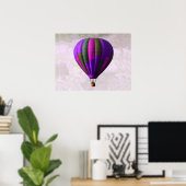 Lila und rosa Heißluftballon Poster (Heimbüro)