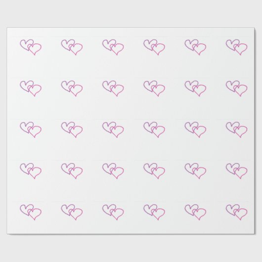 Lila und rosa Herzen Geschenkpapier (Flach)
