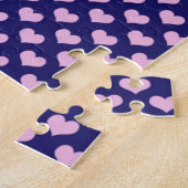 Lila und rosa Herzen Puzzle (Seite)