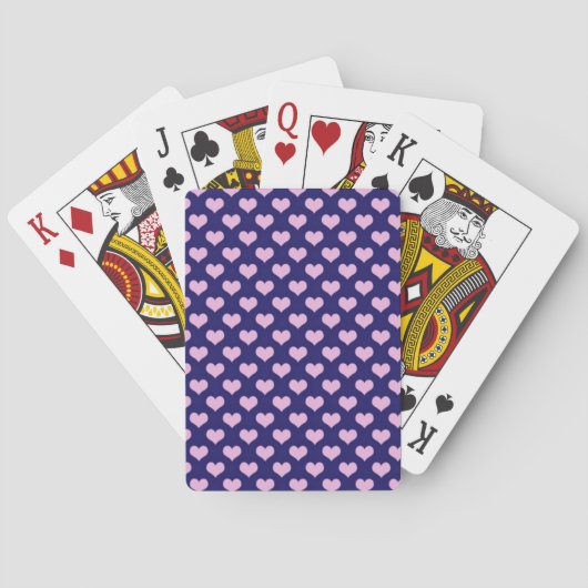 Lila und rosa Herzen Spielkarten (Rückseite)