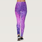 Lila und rosa Hintergrund Leggings (Rückseite)