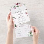 Lila und rosa Hochzeit in einer Einladung (Abreißen)