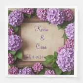 Lila und rosa Hydrangeas Serviette (Vorderseite)
