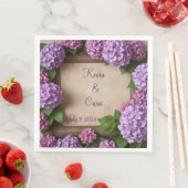 Lila und rosa Hydrangeas Serviette (Beispiel)