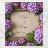 Lila und rosa Hydrangeas Weinetikett (Einzelnes Label)