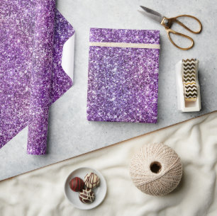 Lila und Rosa irisierender Gradient Glitter Geschenkpapier