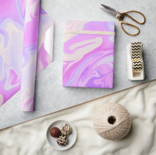Lila und Rosa irisierender Gradient Marmor  Geschenkpapier