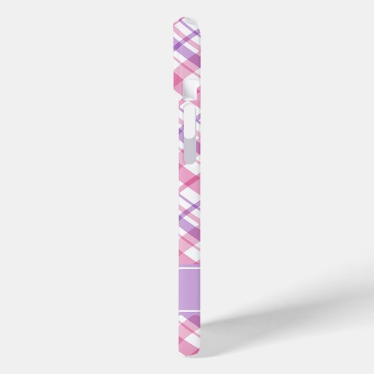 Lila und rosa Kariertes Muster Case-Mate iPhone Hülle (Rückseite / Links)