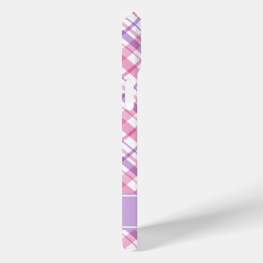 Lila und rosa Kariertes Muster Case-Mate iPhone Hülle (Rückseite / Rechts)