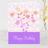 Lila und rosa karte (Gelbe Blume)