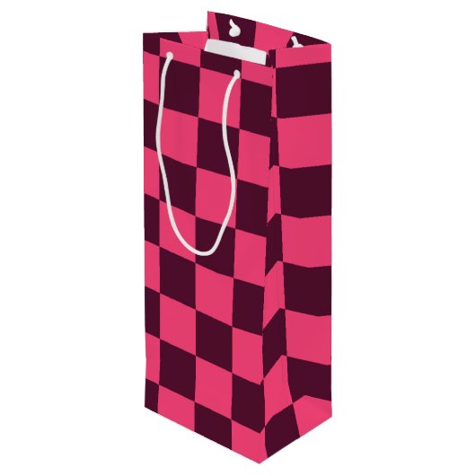 Lila und rosa Karton Geschenktüte Für Weinflaschen (Rückseite Schrägansicht)