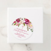 Lila und rosa Kommunion Gefälligkeitstriche Geschenkanhänger (Beispiel)