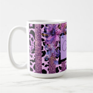 Lila und rosa Leopardenprint-Design mit Sassy-Styl Kaffeetasse