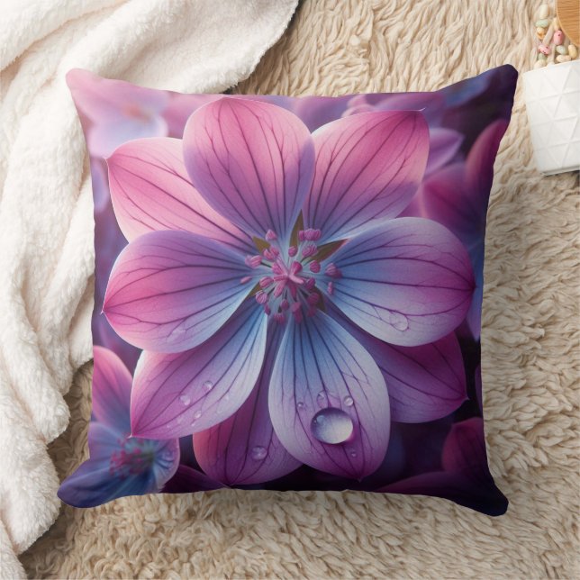 Lila und rosa Lilac-Blume Kissen (Decke)