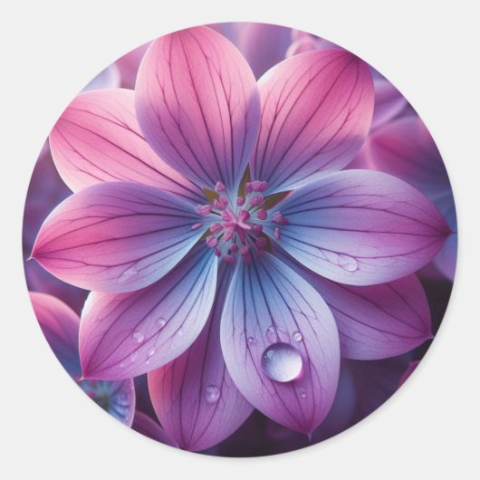 Lila und rosa Lilac-Blume Runder Aufkleber (Vorderseite)