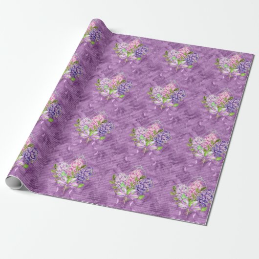 Lila und rosa Lilacs Geschenkpapier (Ungerollt)
