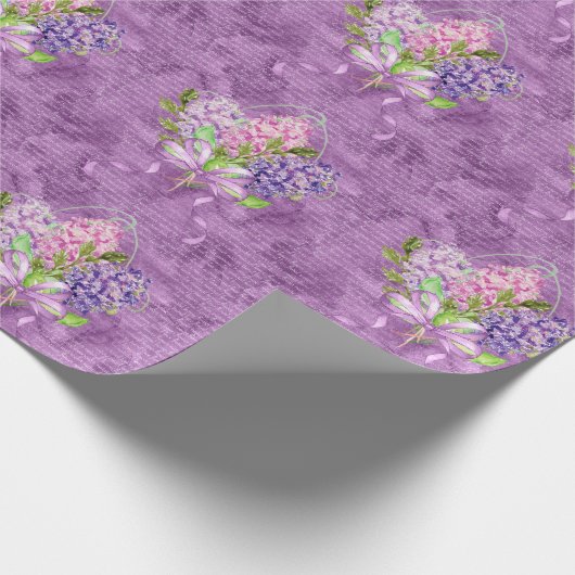 Lila und rosa Lilacs Geschenkpapier (Ecke)