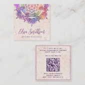 Lila und rosa Mandala Reiki Heilmedizin Quadratische Visitenkarte (Vorne/Hinten)