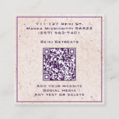 Lila und rosa Mandala Reiki Heilmedizin Quadratische Visitenkarte (Rückseite)