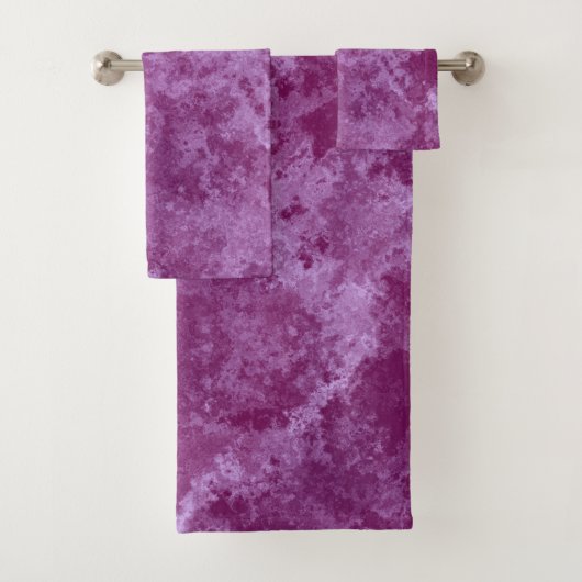 lila und rosa Marmor abstrakt Badhandtuch Set (Insitu)