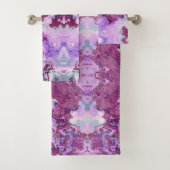 Lila und rosa Marmorsteine Badhandtuch Set (Insitu)