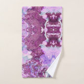 Lila und rosa Marmorsteine Badhandtuch Set (Handtuch)