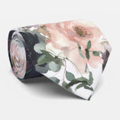 Lila und rosa Mauve Blume Floral Neck Tie Krawatte (Gerollt)