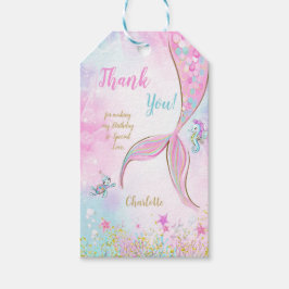 Lila und rosa Mermaid-Geschenketiketten Geschenkanhänger