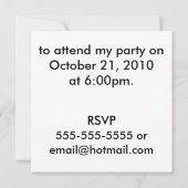 Lila und rosa mit schwarzer Swrils Einladung (Rückseite)