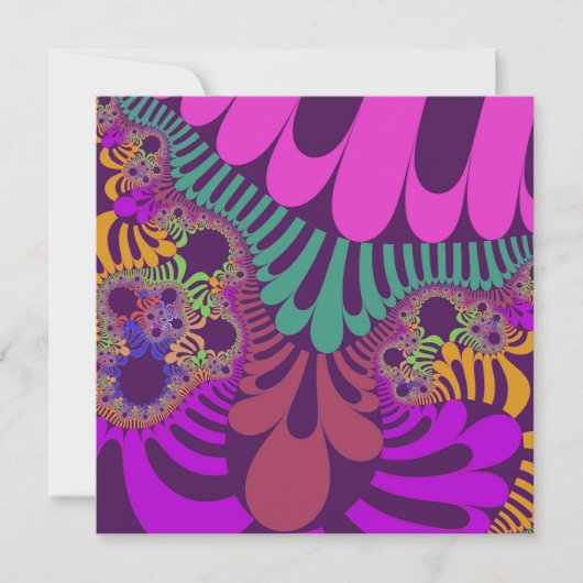 Lila und rosa Mod Einladung (Vorderseite)