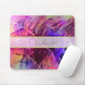 Lila und rosa Modernes Abstraktes Fraktal Design Mousepad (Mit Mouse)
