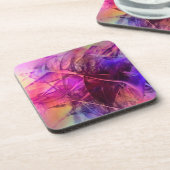 Lila und rosa Modernes Abstraktes Fraktal Design Untersetzer (Linke Seite)