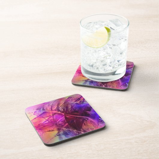 Lila und rosa Modernes Abstraktes Fraktal Design Untersetzer (Rechte Seite)