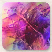 Lila und rosa Modernes Abstraktes Fraktal Design Untersetzer (Vorderseite)