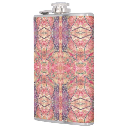 Lila und rosa Muster Flachmann (Links)