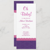 Lila und rosa Muster Girl Babydusche V21 Einladung (Vorne/Hinten)