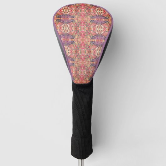 Lila und rosa Muster Golf Headcover (Vorderseite)