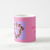 Lila und rosa Muttertagsherz Kaffeetasse (Mittel)