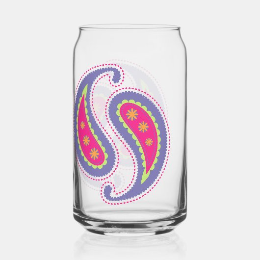 Lila und rosa Paisley Dosenglas (Vorderseite)