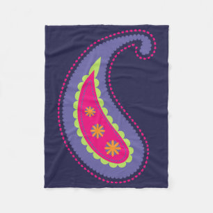 Lila und rosa Paisley Fleecedecke