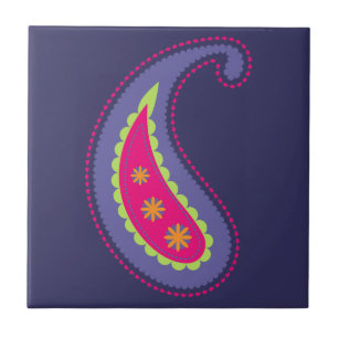 Lila und rosa Paisley Fliese