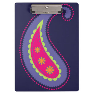 Lila und Rosa Paisley Klemmbrett