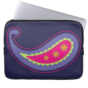 Lila und rosa Paisley Laptopschutzhülle