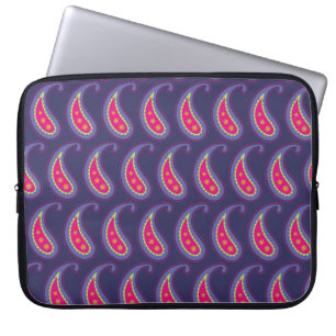 Lila und Rosa Paisley Laptopschutzhülle