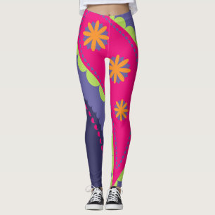 Lila und rosa Paisley Leggings