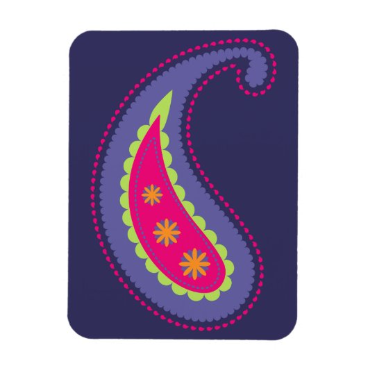 Lila und rosa Paisley Magnet (Vertikal)